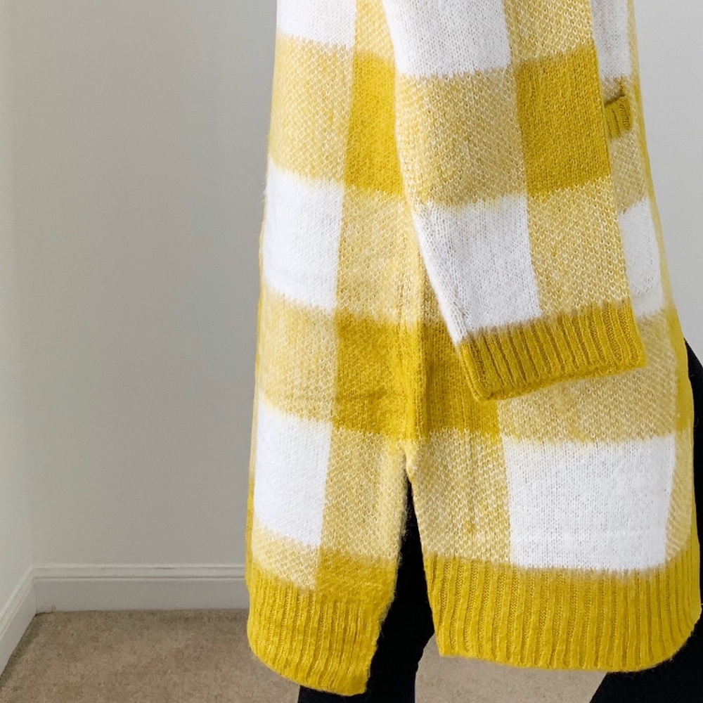 FUZZY BUFFALO PLAID POCKETED LONG CARDIGAN - Picture 6 of 8